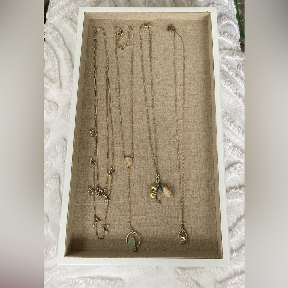 SET of 4 Gold tone necklaces, BOHM Paris and UB
